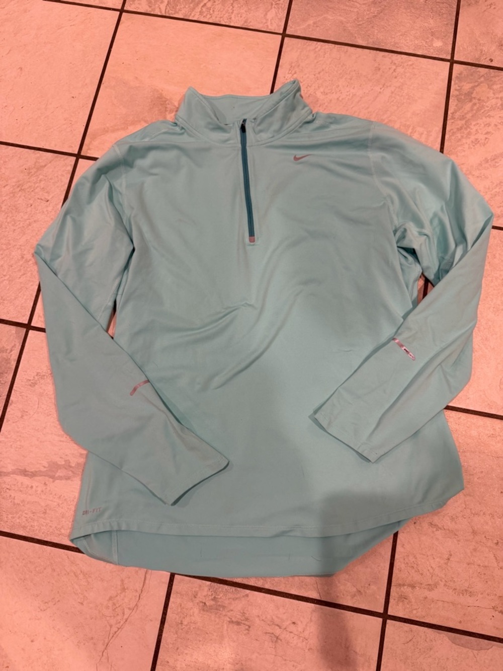 Nike Aqua Blue Dri-FIT Quarter Zip Pullover